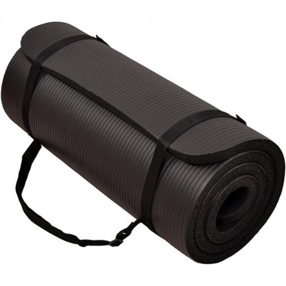 Exercise Yoga Mat for Home Workout, 1” Thick, Optional Blocks & Knee Pad - Picture 1 of 8